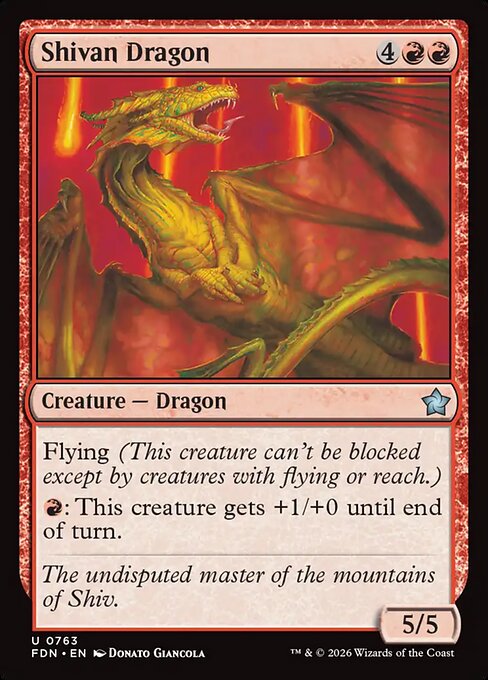 MTG Shivan Dragon FDN 763 Welcome Deck Nonfoil