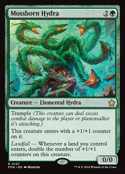 MTG Mossborn Hydra FDN 107 Regular Nonfoil