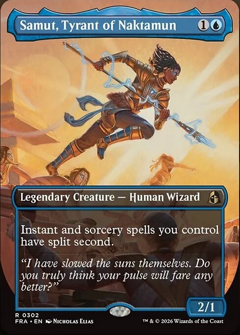 MTG Samut, Tyrant of Naktamun FRA 302 Borderless Echoed Pairs Foil front
