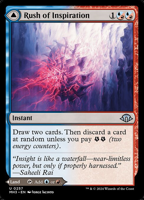 MTG Rush of Inspiration // Crackling Falls MH3 257 Regular Foil