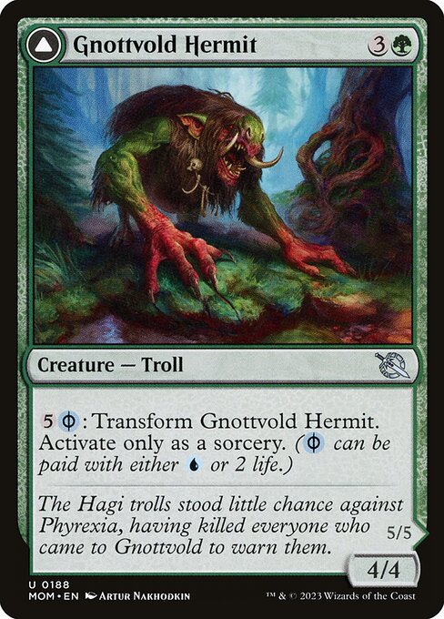 MTG Gnottvold Hermit // Chrome Host Hulk MOM 188 Regular Nonfoil