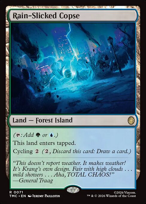 MTG Rain-Slicked Copse TMC 071 Regular Surge Foil