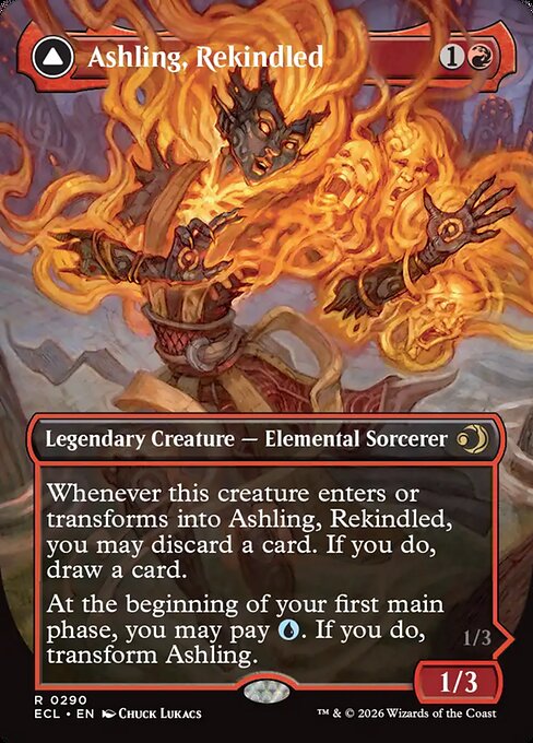 MTG Ashling, Rekindled // Ashling, Rimebound ECL 290 Showcase Ring Nonfoil