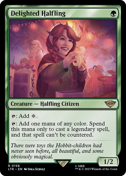 MTG Delighted Halfling LTR 158 Regular Foil
