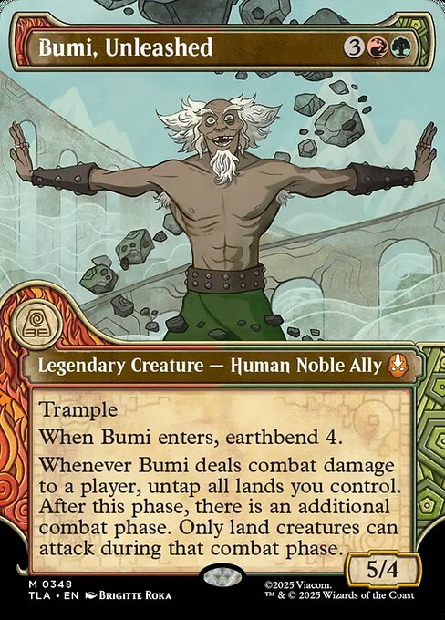 MTG Bumi, Unleashed TLA 348 Borderless Elemental Frame Foil