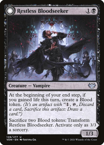 MTG Restless Bloodseeker // Bloodsoaked Reveler VOW 128 Standard Foil front