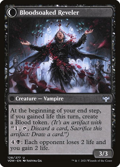 MTG Restless Bloodseeker // Bloodsoaked Reveler VOW 128 Standard Nonfoil reverse