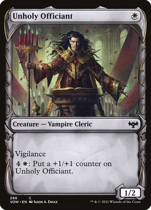 MTG Unholy Officiant VOW 286 Showcase Fang Nonfoil front