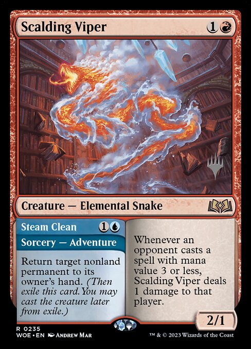 MTG Scalding Viper // Steam Clean PWOE 235p Promo Pack Foil