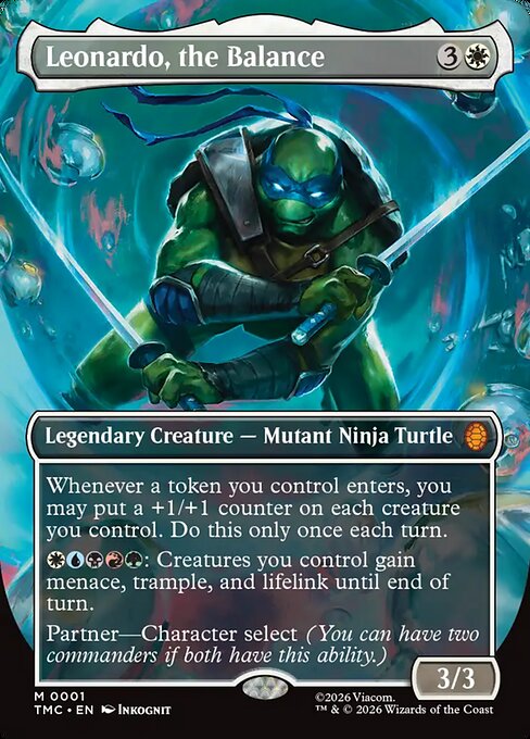 MTG Leonardo, the Balance TMC 001 Borderless Commander Foil