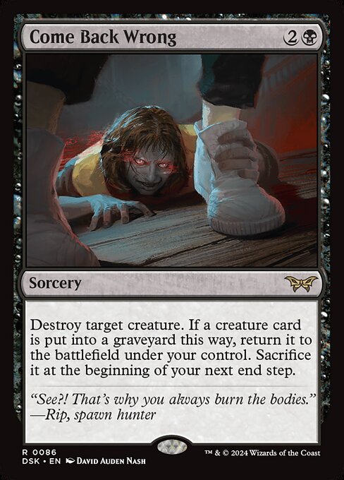 MTG Come Back Wrong DSK 086 Regular Nonfoil