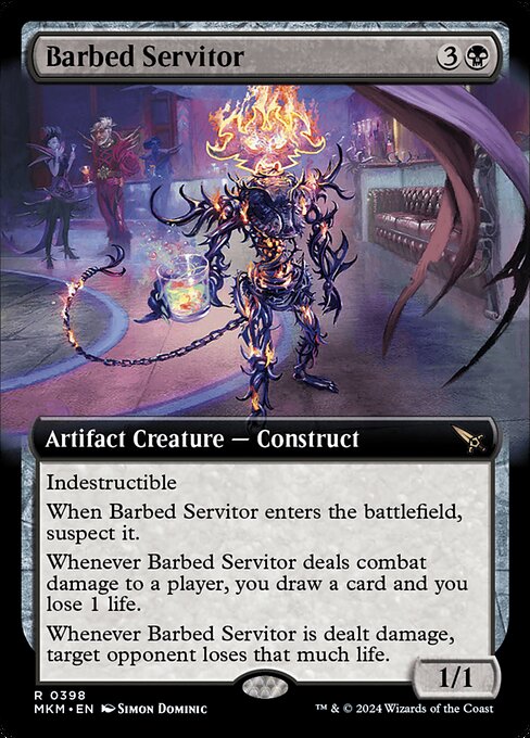 MTG Barbed Servitor MKM 398 Extended Art Foil
