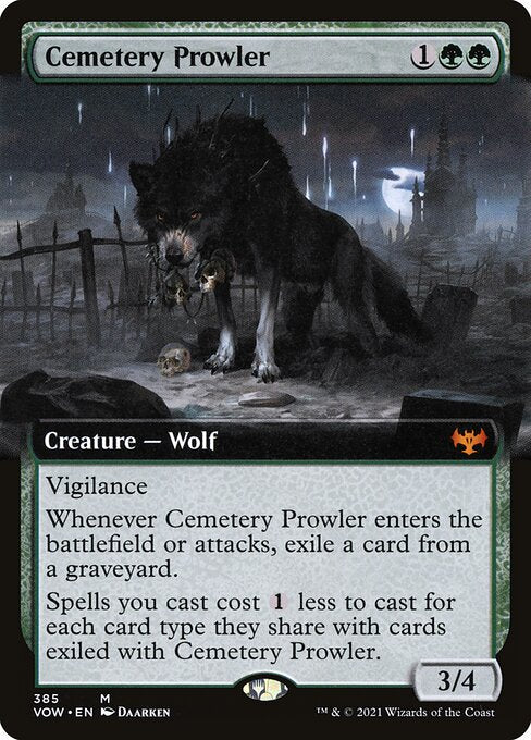 MTG Cemetery Prowler VOW 385 Extended Art Foil front