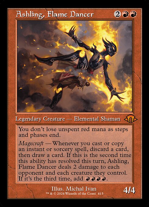 MTG Ashling, Flame Dancer MH3 415 Retro Frame Foil