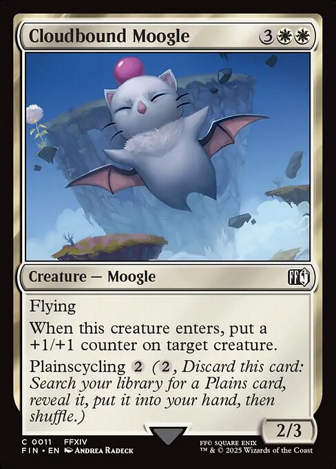 MTG Cloudbound Moogle FIN 011 Regular Foil