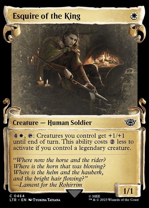 MTG Esquire of the King LTR 464 Showcase Scrolls of Middle-earth Silver Foil