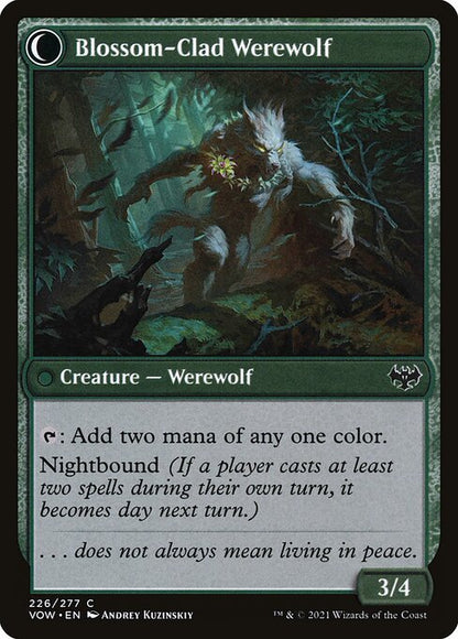 MTG Weaver of Blossoms // Blossom-Clad Werewolf VOW 226 Standard Nonfoil reverse