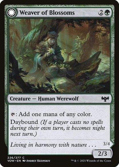 MTG Weaver of Blossoms // Blossom-Clad Werewolf VOW 226 Standard Nonfoil front
