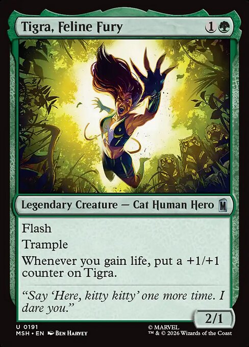 MTG Tigra, Feline Fury MSH 191 Regular Foil