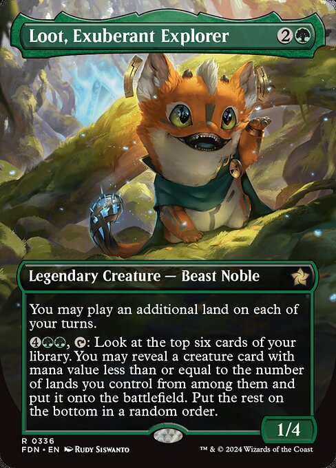 MTG Loot, Exuberant Explorer FDN 336 Borderless Foil