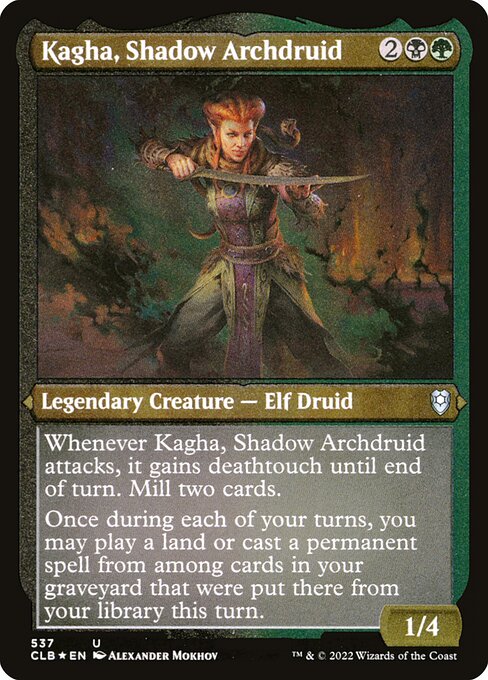 MTG Kagha, Shadow Archdruid CLB 537 Foil Etched Frame Etched