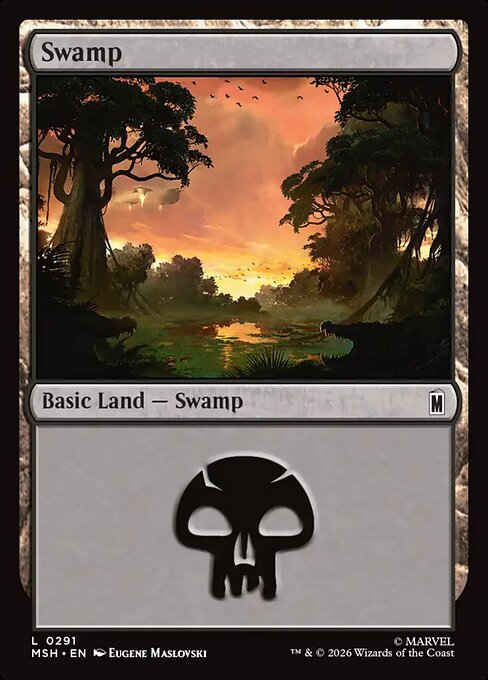 MTG Swamp MSH 291 Regular Foil