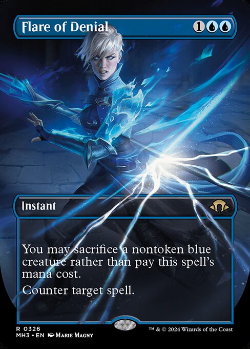 MTG Flare of Denial MH3 326 Borderless Frame Break Foil