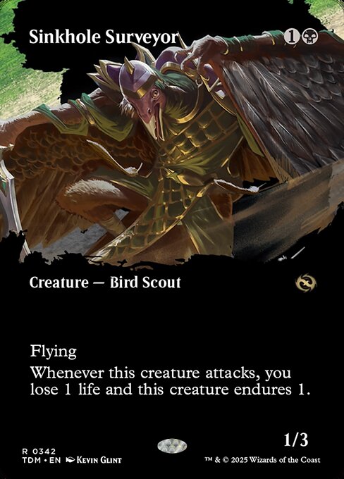 MTG Sinkhole Surveyor TDM 342 Borderless Clan Foil