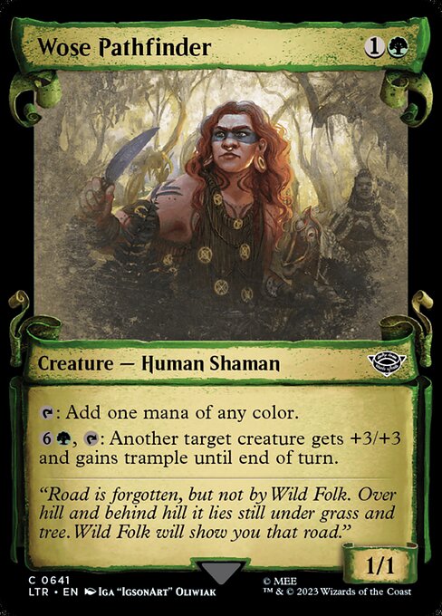 MTG Wose Pathfinder LTR 641 Showcase Scrolls of Middle-earth Silver Foil