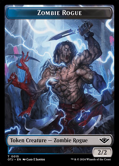 MTG Zombie Rogue Token OTJ 015 Token Foil