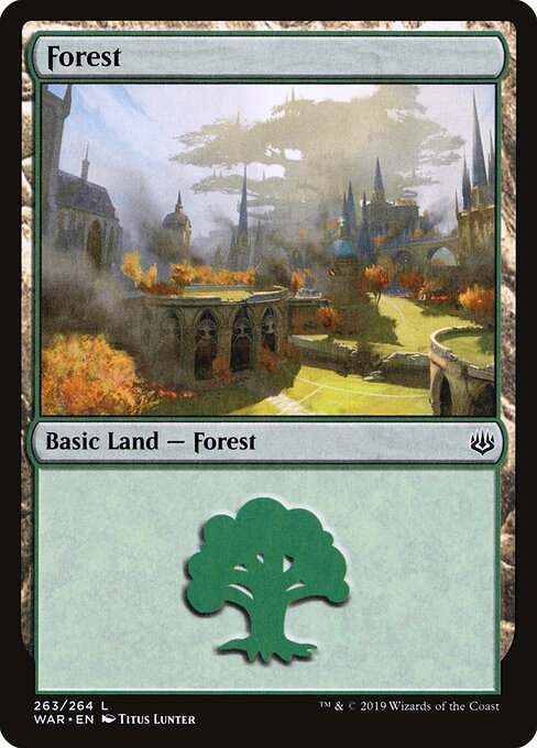 MTG Forest WAR 263 Standard Foil front