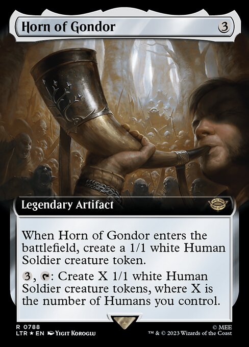 MTG Horn of Gondor LTR 788 Extended Art Surge Foil