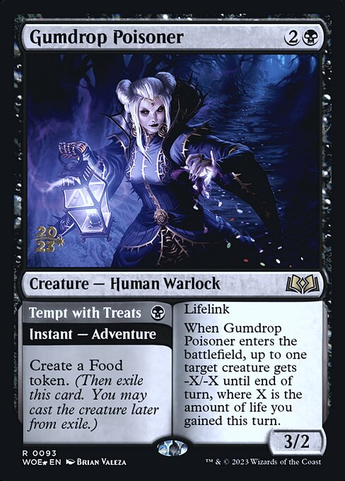 MTG Gumdrop Poisoner // Tempt with Treats PWOE 093s Prerelease Foil