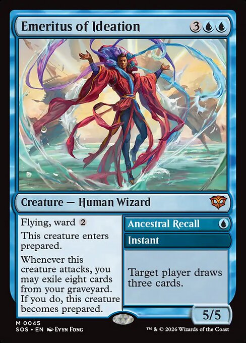 MTG Emeritus of Ideation // Ancestral Recall SOS 045 Regular Foil