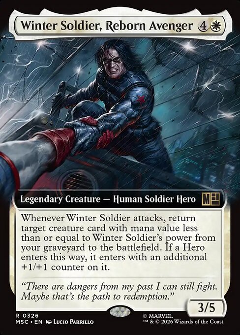 MTG Winter Soldier, Reborn Avenger MSC 326 Extended Art Nonfoil