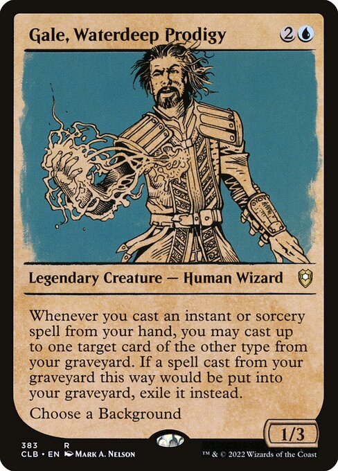 MTG Gale, Waterdeep Prodigy CLB 383 Showcase Rulebook Foil