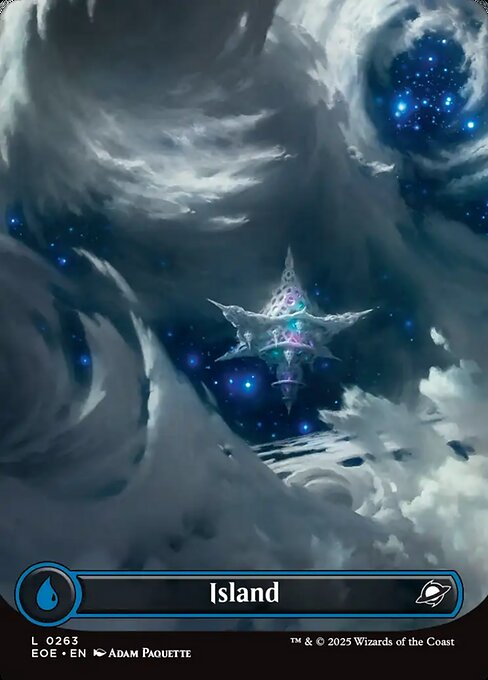 MTG Island EOE 263 Borderless Celestial Basic Land Nonfoil