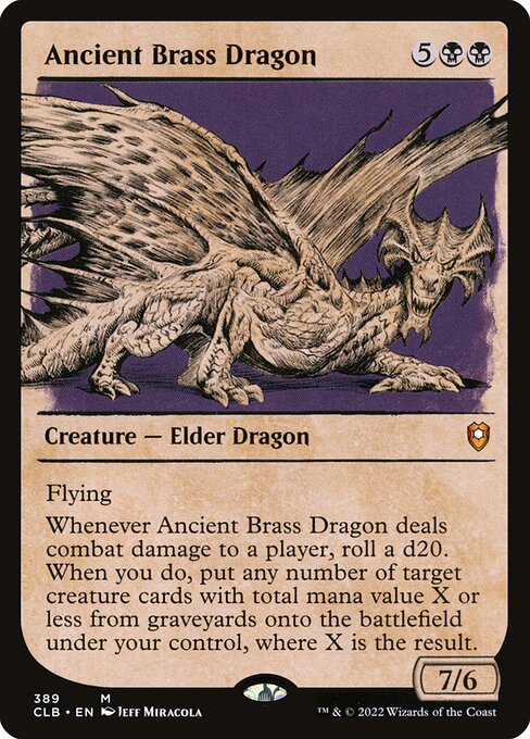 MTG Ancient Brass Dragon CLB 389 Showcase Rulebook Foil