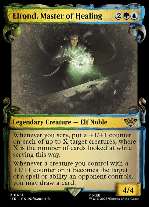MTG Elrond, Master of Healing LTR 651 Showcase Scrolls of Middle-earth Silver Foil