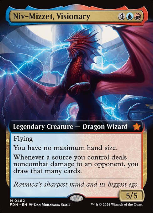 MTG Niv-Mizzet, Visionary FDN 482 Extended Art Nonfoil