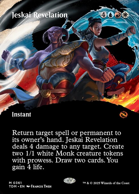 MTG Jeskai Revelation TDM 361 Borderless Clan Foil