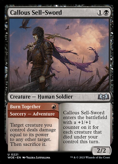 MTG Callous Sell-Sword // Burn Together WOE 221 Regular Foil