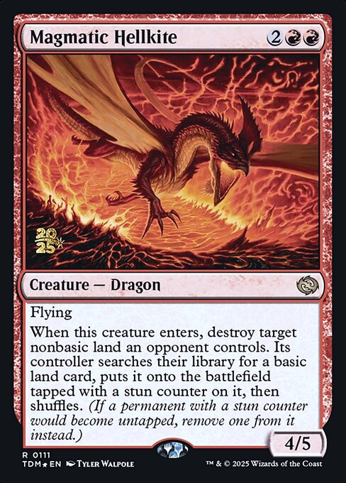 MTG Magmatic Hellkite PTDM 111s Prerelease Foil