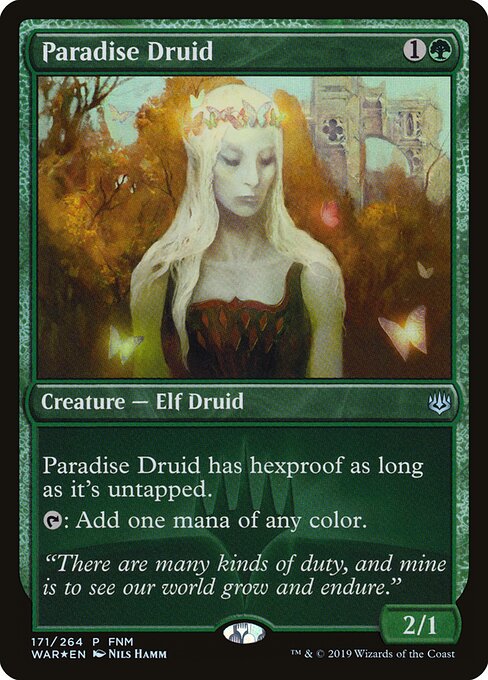 MTG Paradise Druid PWAR 171 FNM Promo Foil front