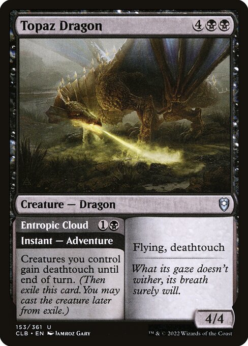 MTG Topaz Dragon // Entropic Cloud CLB 153 Regular Foil
