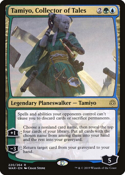 MTG Tamiyo, Collector of Tales PWAR 220P Promo Pack Nonfoil front