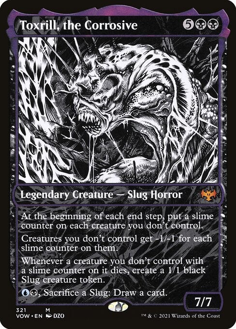 MTG Toxrill, the Corrosive VOW 321 Showcase Eternal Night Nonfoil front