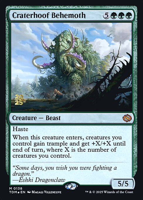 MTG Craterhoof Behemoth PTDM 138s Prerelease Foil
