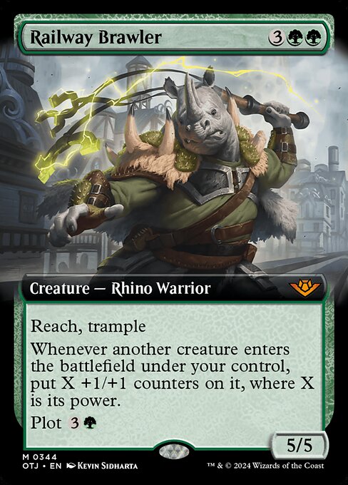 MTG Railway Brawler OTJ 344 Extended Art Nonfoil