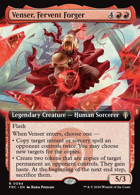 MTG Venser, Fervent Forger FRC 094 Extended Art Nonfoil front